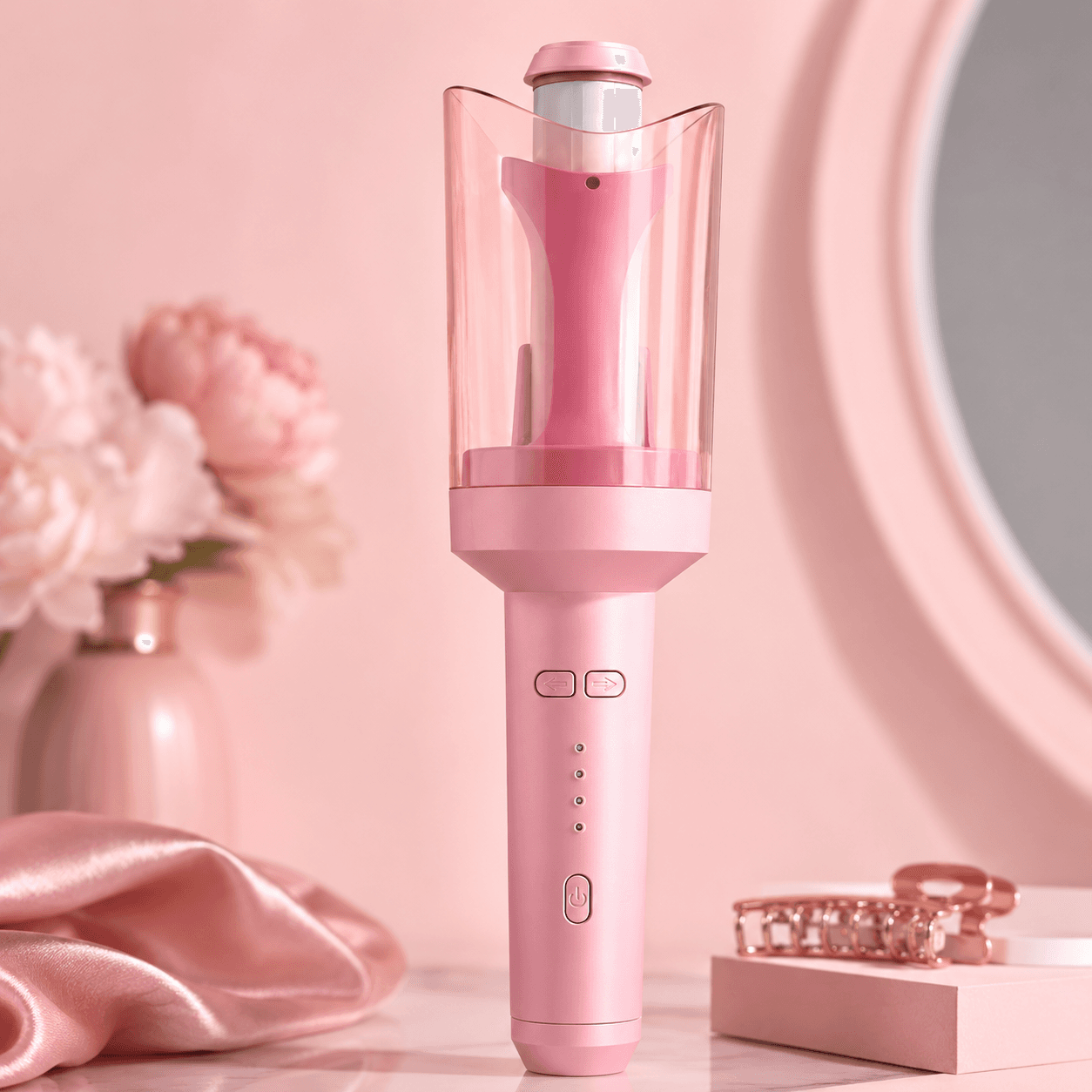 MagiBuboo Pink Automatic Rotating Curling Iron