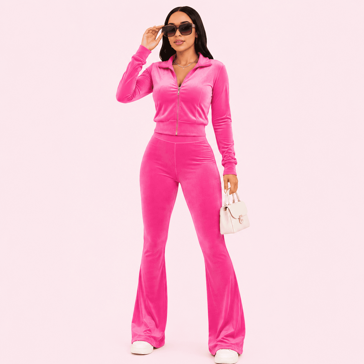 Pink Velvet Vibes 2-Piece Lounge Set | SIZE: XS