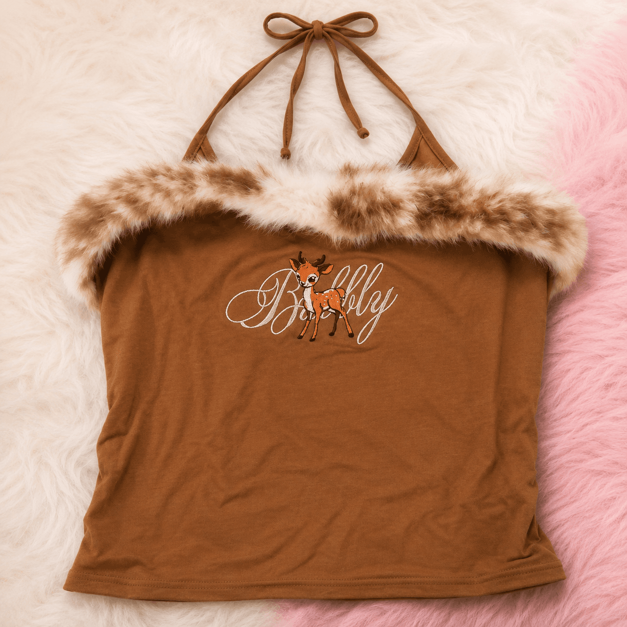 Women’s Soft Stretch Strapless Cami with Faux Fur Trim