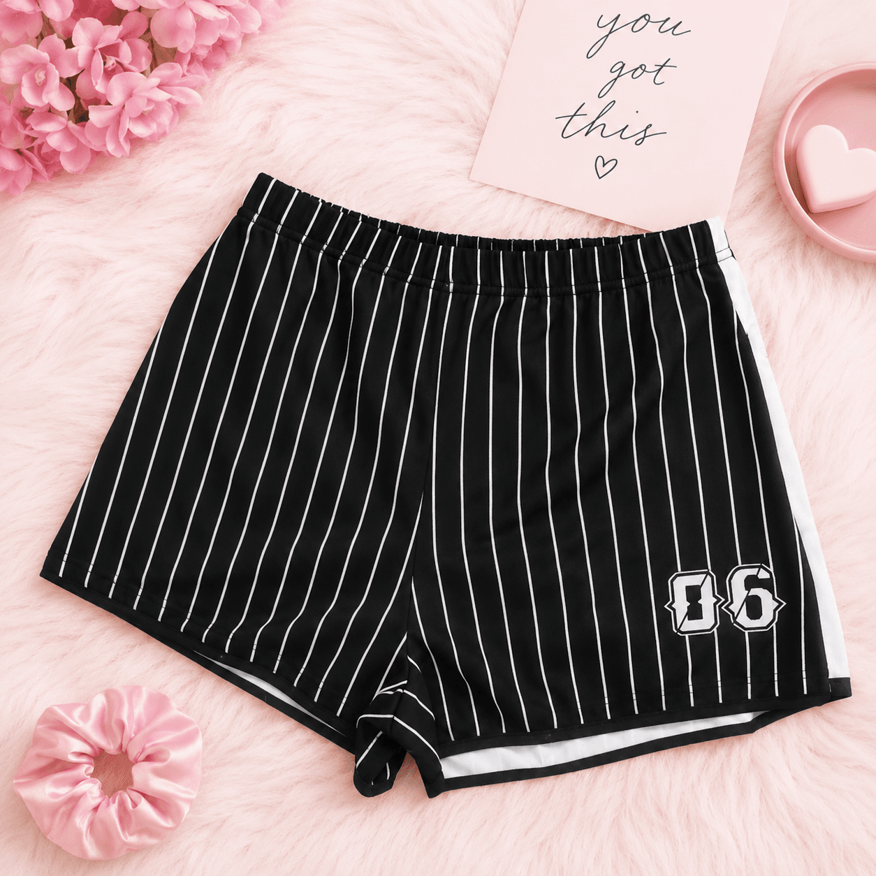 Women’s Black Pinstripe Athletic Shorts | SIZE: XS
